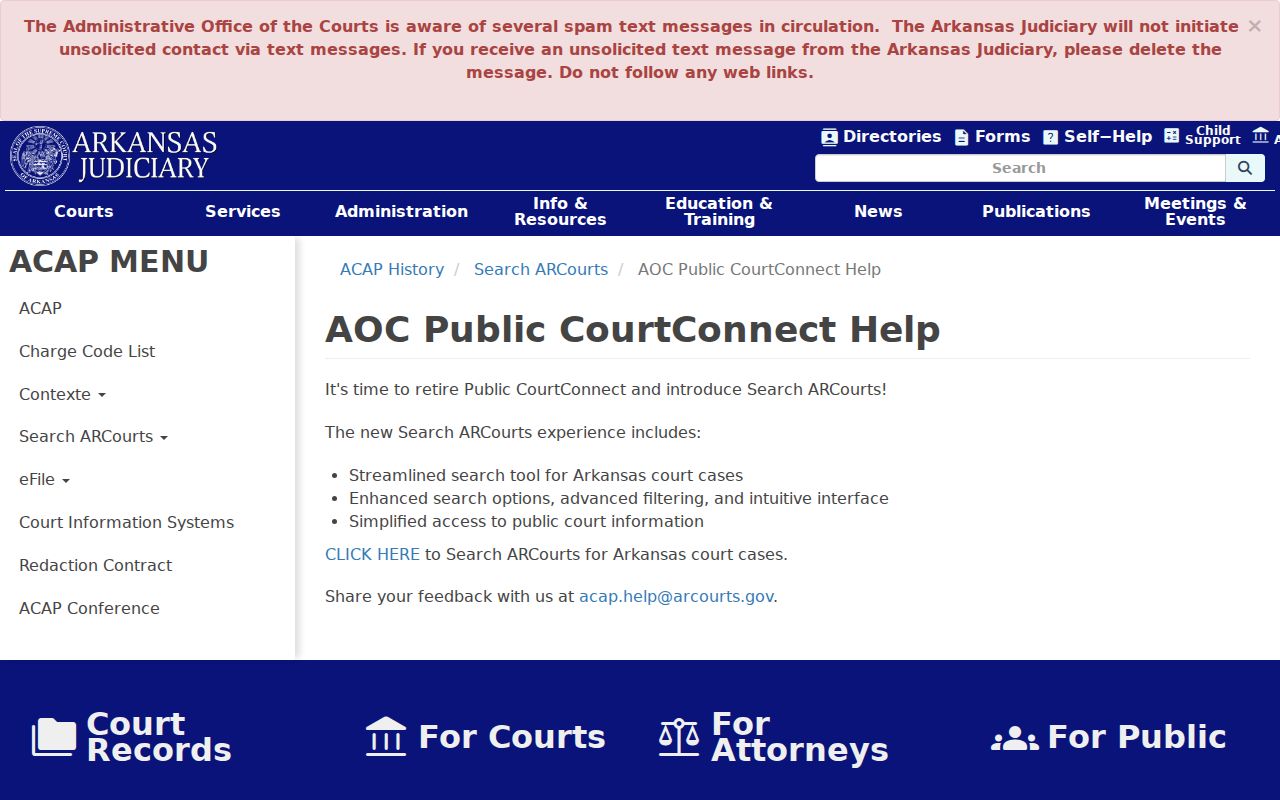 Cross County docket search Search ARCourts transition help